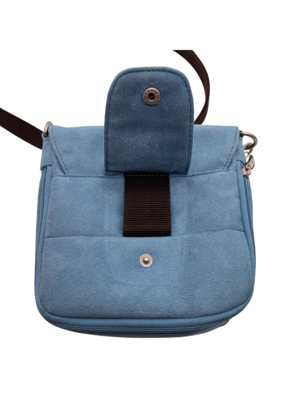 Travelon Light Blue Crossbody Bag Adjustable Strap Multiple Zipper Compartments - Picture 14 of 16